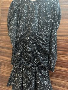 Floral Print Dress With Puff Full Sleeves
