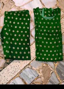 19. PURE SILK Green Kurta Set @ 399