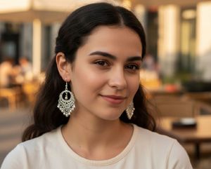 pack of 2 Bohemian Silver Jhumka Earrings