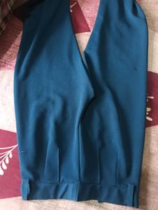 Stylish Teal Wide-Leg Trousers