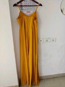 Elegant Yellow Ruffle Maxi Dress