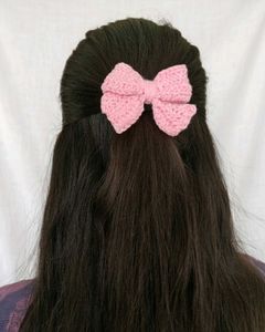 Handmade Crochet Bow Hair Clip