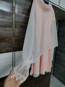 Vintage Luxury Peach Kurti Set