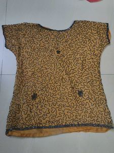 Y2K Inspired Embellished Yellow Ethnic top