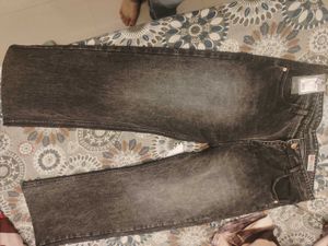 trendy charcoal baggy jeans