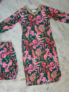 Beautiful Floral Kurta and Palazzo Set