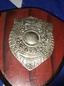 Vintage Wooden Shield Plaque