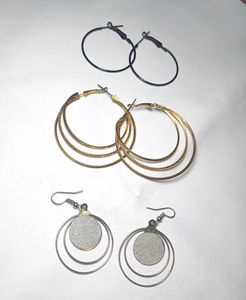{Free Delivery🌺}Set of 3 Hoop Earrings
