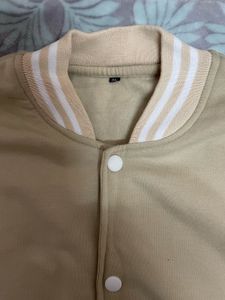 Stylish Beige Varsity Jacket