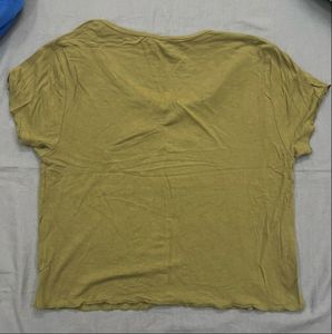 Olive Green Ruched Cropped Top by Westside