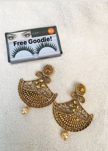 Golden Oxidised Earrings
