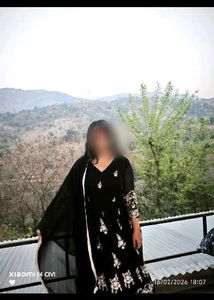 Elegant Black Kurta Set with White Embroidery
