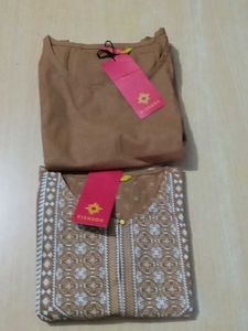 Stylish Brown Kurta Set with Jacket