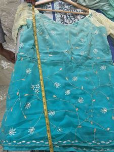 Sky Blue Embroidered Sharara Set