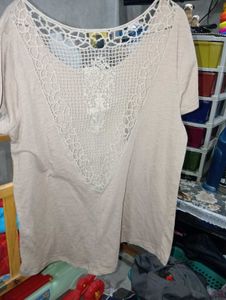 Boho Crochet Detail T-Shirt