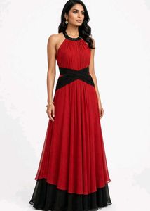 Red & Black Evening Dress
