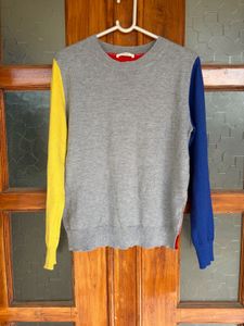 celine Color Block Crew Neck Sweater