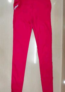 Bright Pink jegging with Lace Detail