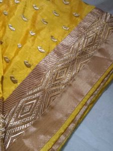 Vibrant Yellow Embroidered Saree