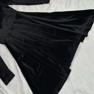 Korean Autumn Velvet Dress