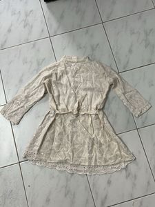 Beige Chikankari Kurta