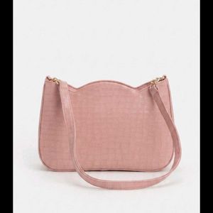 ORYX Croc Print Shoulder Bag - Pink