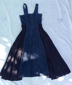 Denim Pleated Midi Dress