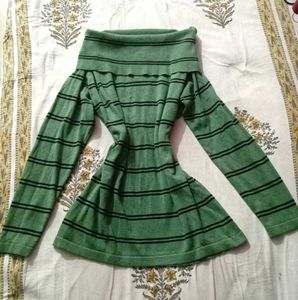 vintage off shoulder sweater mini dress