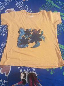 Yellow T-Shirt with Floral Print