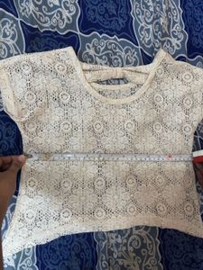 Trendy White Lace Tie-Back Top