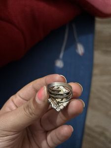 Elegant Silver-Tone Cocktail Ring