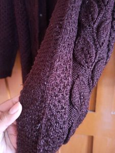 Burgundy Knit Cardigan