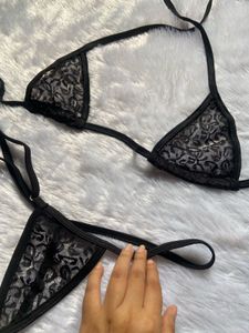 Black Lace Bikini Set
