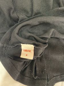 Black Button-Up Cropped Top