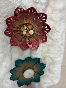 Decorative Flower Candle Holders Set