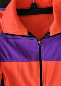 Bright Orange Joggers with Purple Stripes