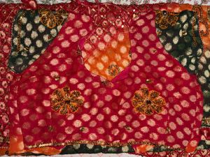 Elegant Red &amp; Green Embellished Saree
