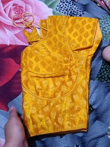 Beautiful Yellow Brocade Blouse