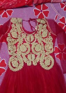 Red Embellished Ethnic Gown