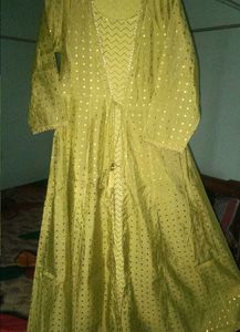 Elegant Lime Green Kurta amd jacket Set