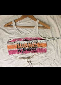 Tie-Front "LOVE" Graphic Tank Top