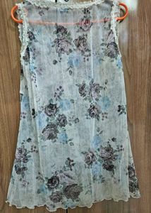 Vintage Floral Rosa Cheri Lace Mesh Vest Top