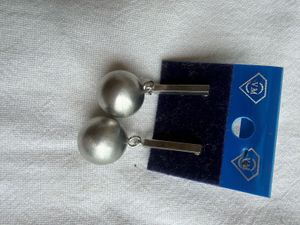 Elegant Silver Ball &amp; Bar Earrings