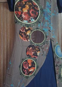 Designer Ethnic Gown with Unique Print
