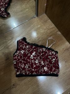 Maroon Embroidered Blouse