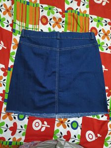 Stylish A-line Denim Short Skirt