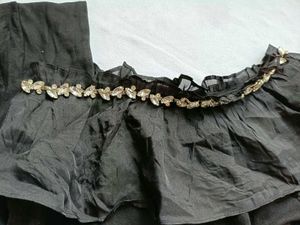 Chic Black Off-Shoulder Embellished Top