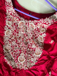 Embroidered Red Kurta