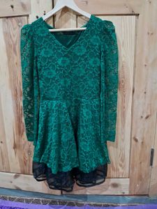 Elegant Green Lace Dress