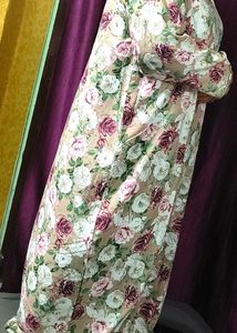 Beautiful Floral Stone Print Dubai Maxi bridal